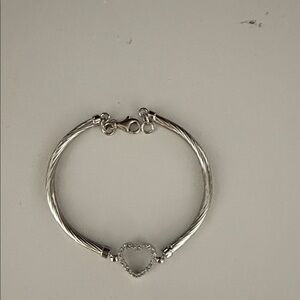 Chic Silver Heart Bracelet